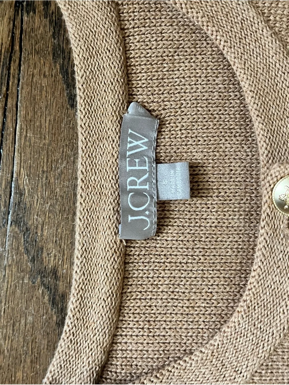 J. Crew Women's Camel Knit Button-Front Cardigan